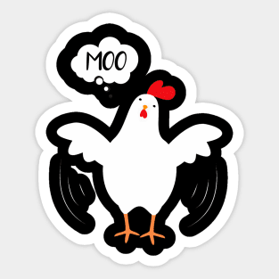 MOO Funny Cow Chicken Sticker